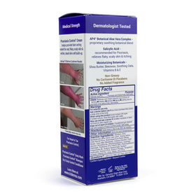 TriDerma ingredients label close-up highlighting active soothing ingredients