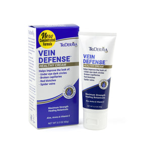TriDerma Vein Defense front packaging showing product benefits and size
