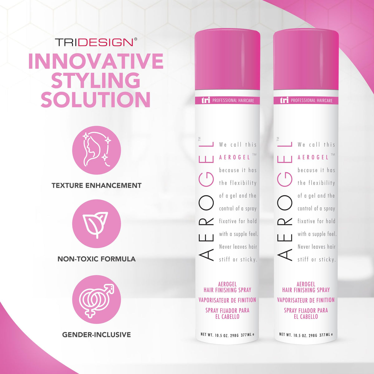 TRIDESIGN back label with ingredients and usage instructions