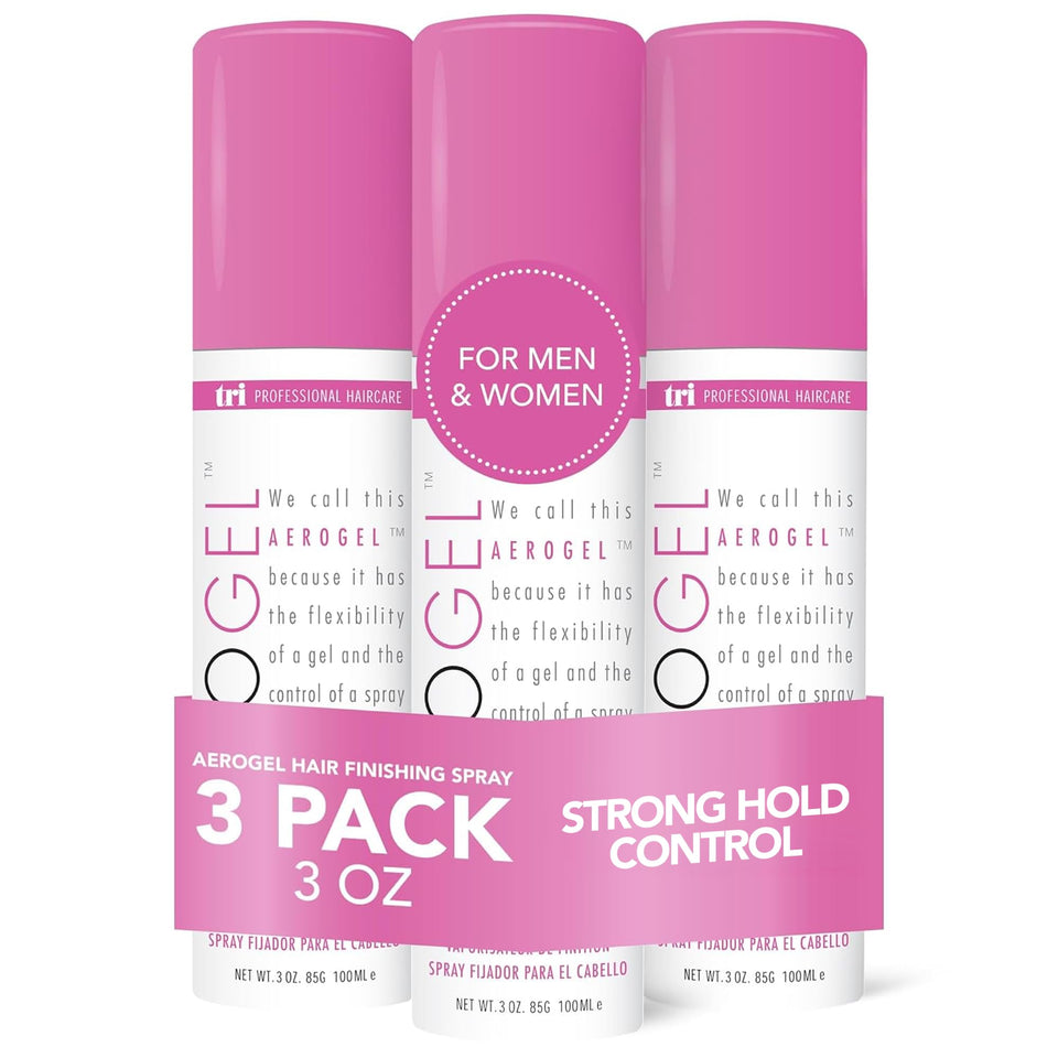 TRIDESIGN front packaging showing three travel-size cans with clear branding and benefits