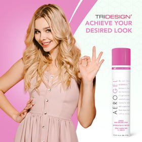 TRIDESIGN root lift comparison showing volume boost and styling control