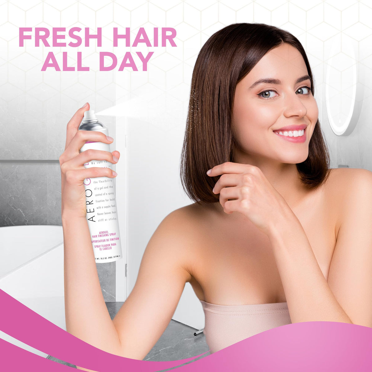 TRIDESIGN on wavy hair showing added volume and shine