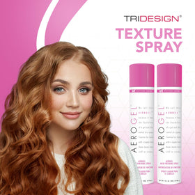 TRIDESIGN texture on hair demonstrating non-sticky finish