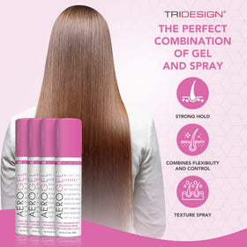 TRI Design aerosol spray texture demonstrating lightweight hold and shine