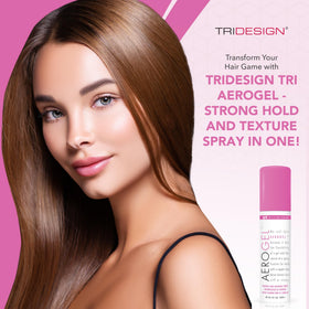 TRIDESIGN fine mist spraying to show lightweight texture and long-lasting hold