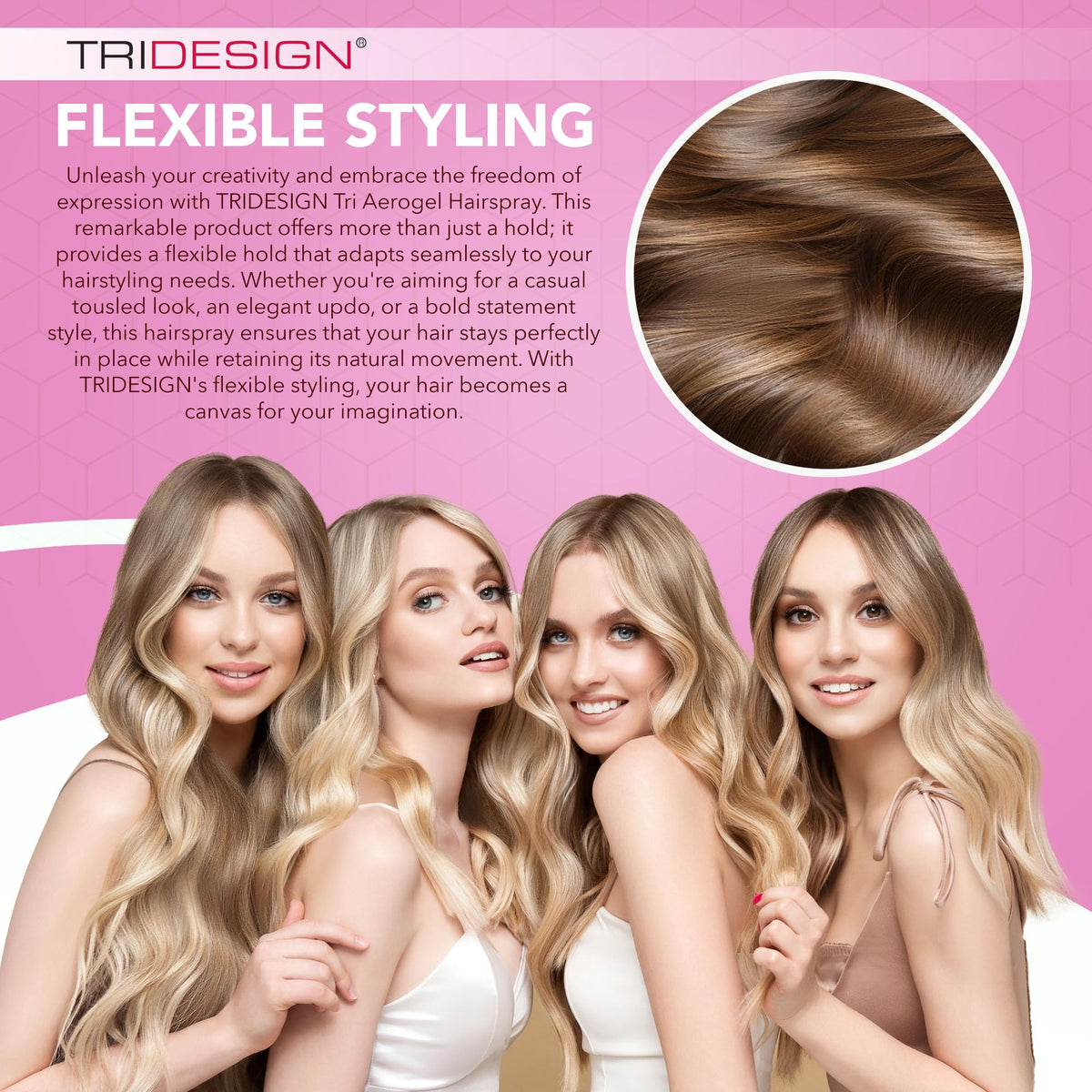 TRIDESIGN fine mist texture illustrating lightweight application and shine