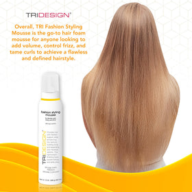 TRIDESIGN before and after wavy hair comparison showing visible volume