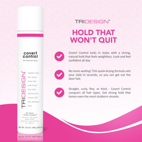 TRIDESIGN aerosol spray mist dispensing fast-drying hold for finished styles