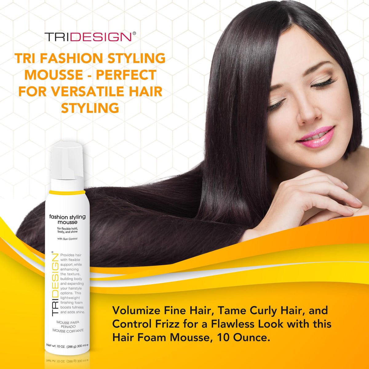 TRIDESIGN stylist kit with mousse in travel setup for on-the-go styling