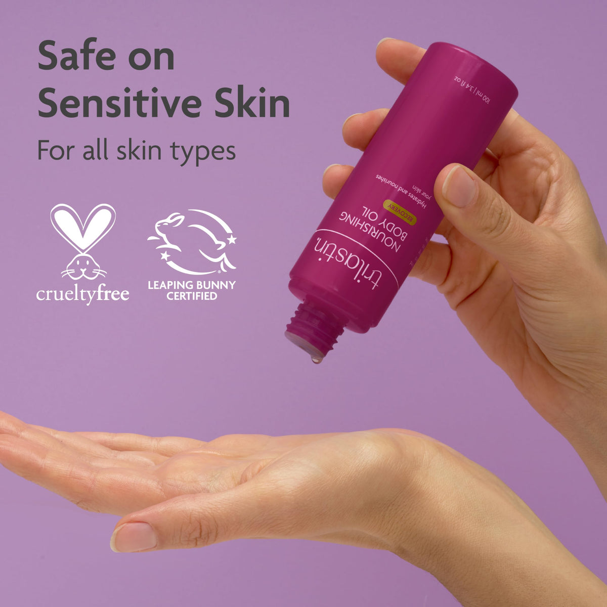 TriLASTIN on skin after application showing soft, hydrated appearance and subtle glow