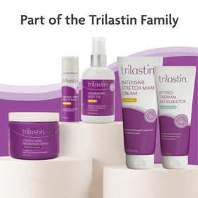 TriLASTIN in bathroom self‑care scene promoting calm and comfort