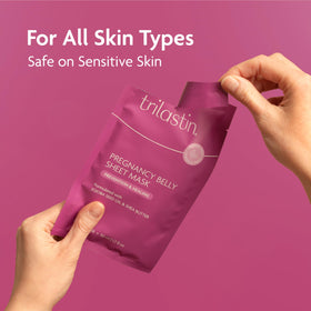 TriLASTIN mask on belly with ruler showing size and coverage