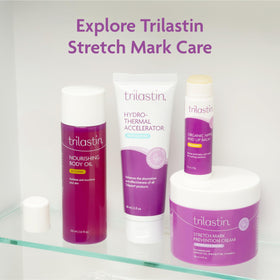TriLASTIN being smoothed on thigh to show targeted elasticity support