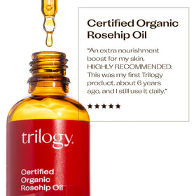 Trilogy golden oil texture closeup highlighting lightweight absorption