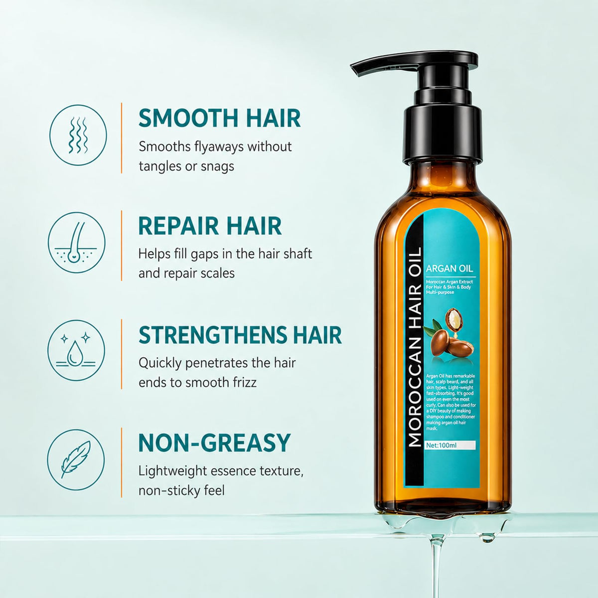 TRIMYFITER applied to hair mid-lengths demonstrating frizz control