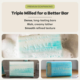 Australian Botanical Soap triple-milled cross section showing dense long-lasting bar