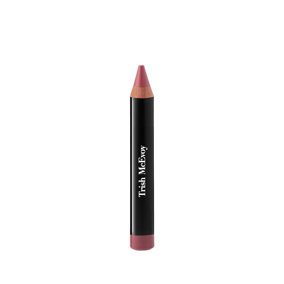 Trish McEvoy lip crayon front packaging showing nude shade and branding benefit precise application