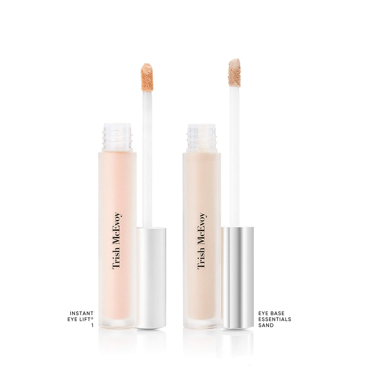Trish McEvoy on vanity with brushes showing professional finish benefit