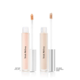 Trish McEvoy on vanity with brushes showing professional finish benefit