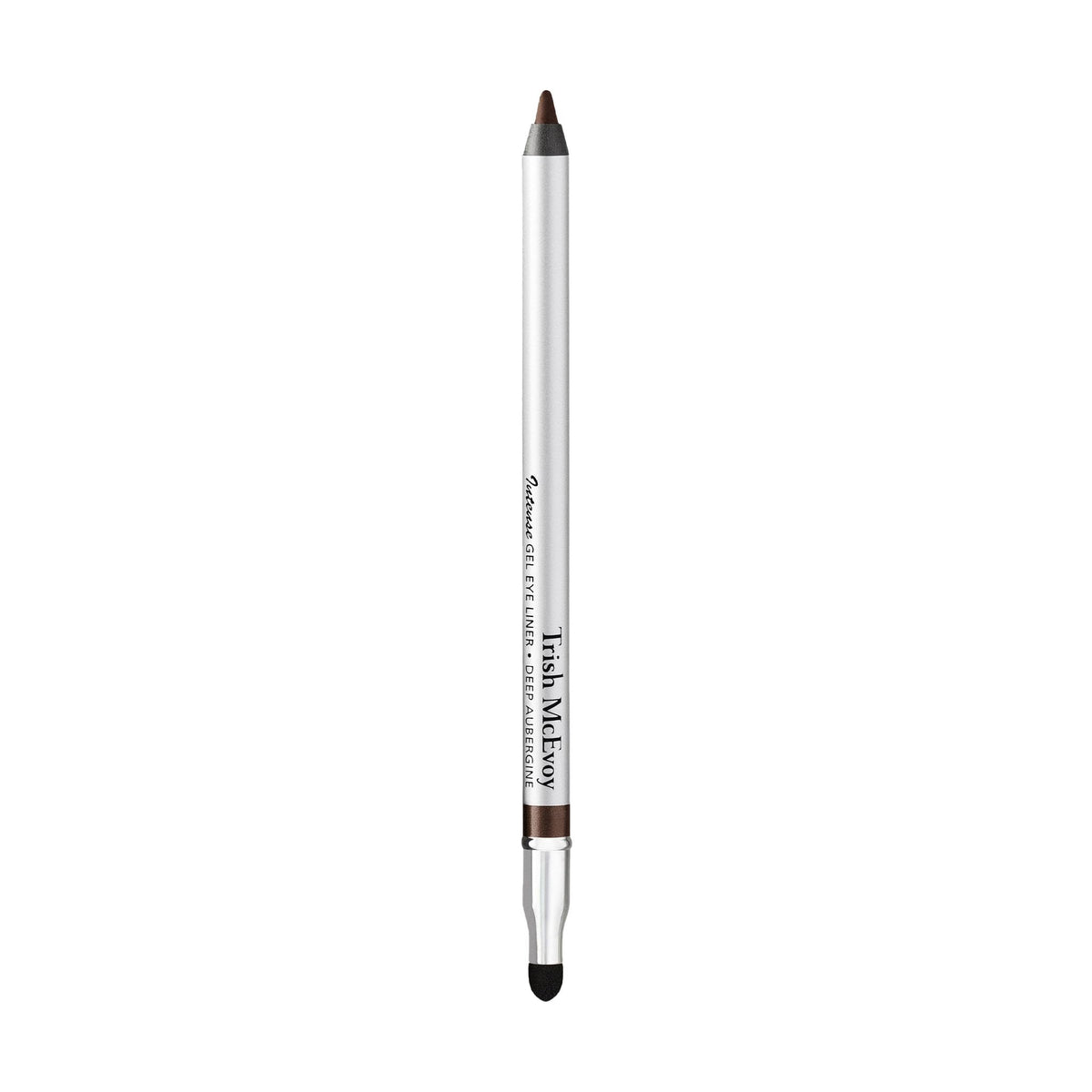 Trish McEvoy front packaging showing deep aubergine liner benefit of clear product ID