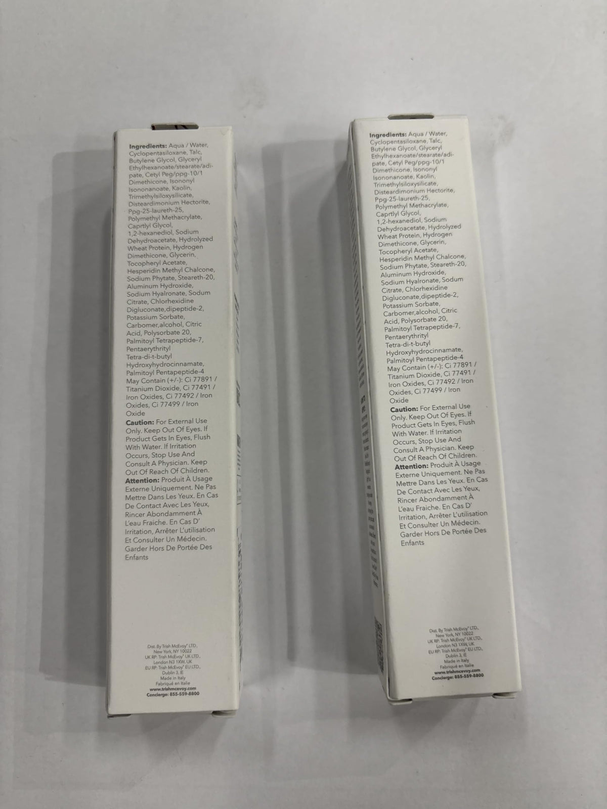 Trish McEvoy label ingredients view showing formulation transparency and trust