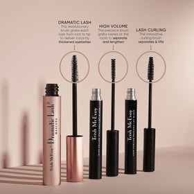 Trish McEvoy lashes before and after application demonstrating lifted curl
