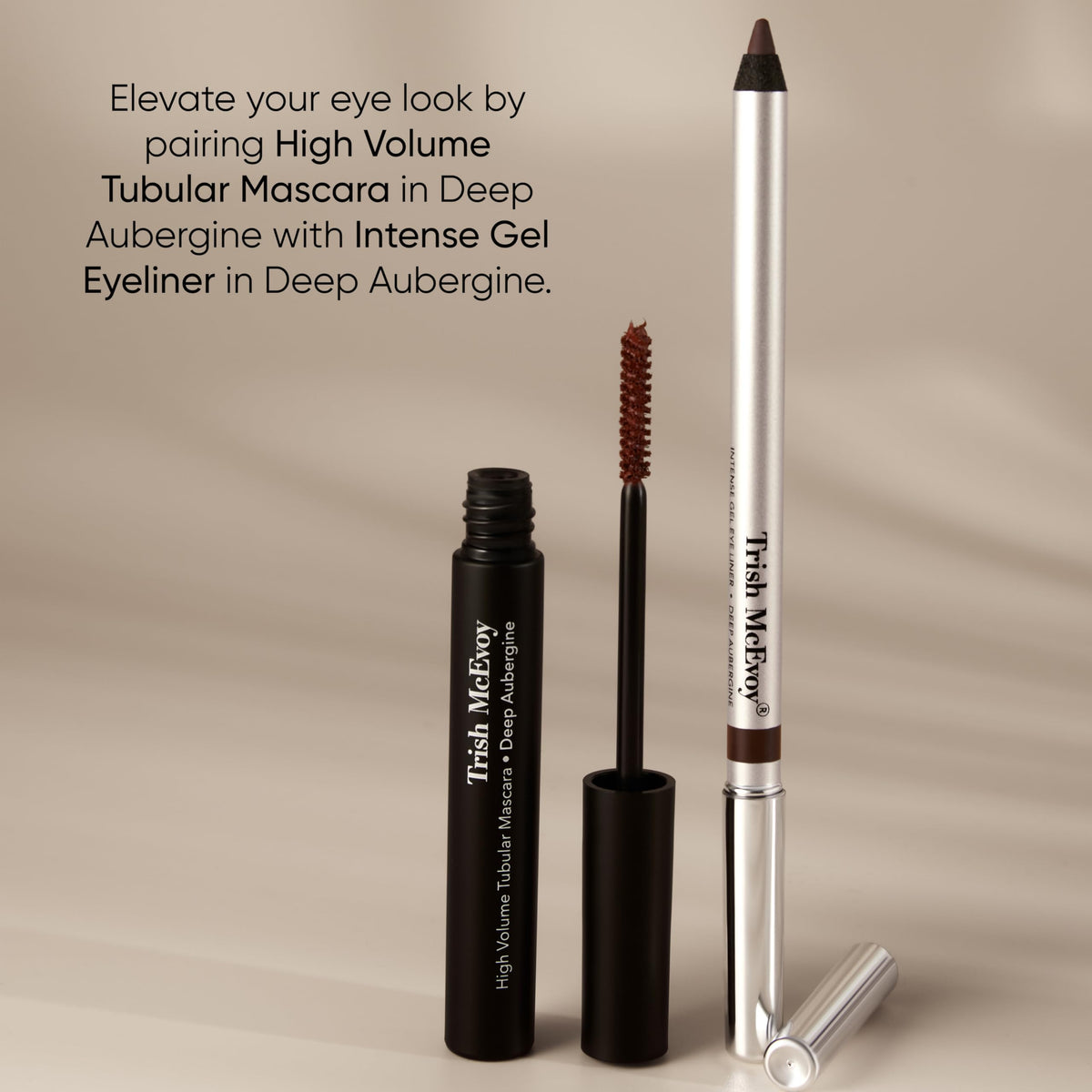 Trish McEvoy finished smoky eye showcasing deep aubergine depth and drama benefit