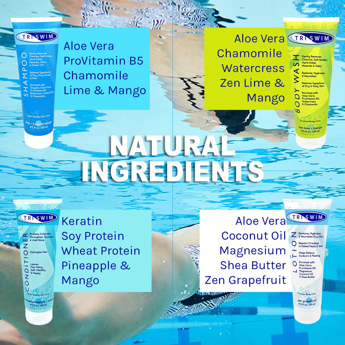 TRISWIM body wash suds in hand removing chlorine residue for comfort