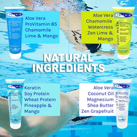 TRISWIM body wash suds in hand removing chlorine residue for comfort