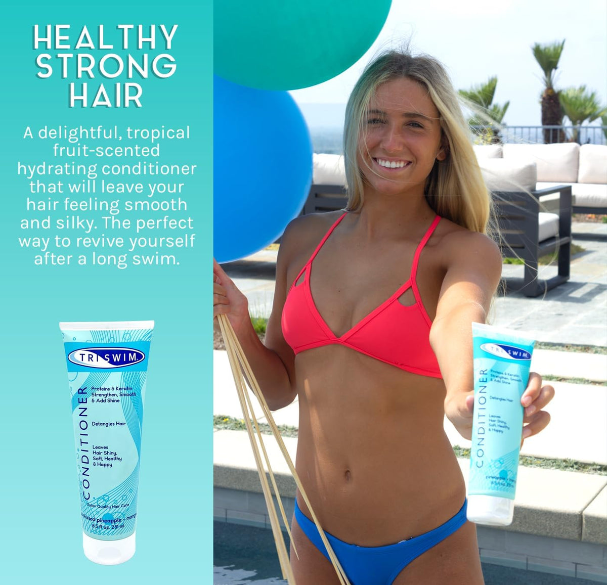 TRISWIM conditioner cream texture demonstrating rich hydration for dry hair