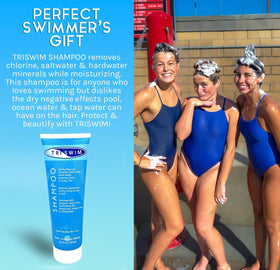 TRISWIM ingredient label with aloe and botanicals highlighting soothing properties