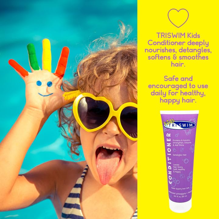 TRISWIM in-bathroom routine with child using set for easy post-swim care