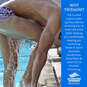 TRISWIM family using product after swim, fast rinse and pleasant scent