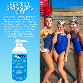 TRISWIM bottle poolside with towel, brand convenience for daily swimmers