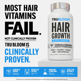 TRU BLOOM capsule close-up highlighting smooth texture and easy swallowing