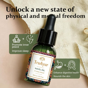 Truayur oil drop on palm demonstrating fast absorption benefit