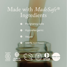 True Botanicals bottle on bathroom shelf suggesting everyday routine compatibility