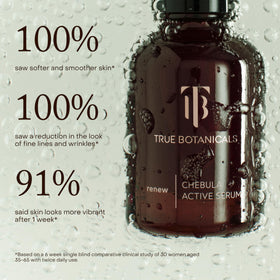 True Botanicals 30ml bottle beside coin for scale showing travel-friendly size