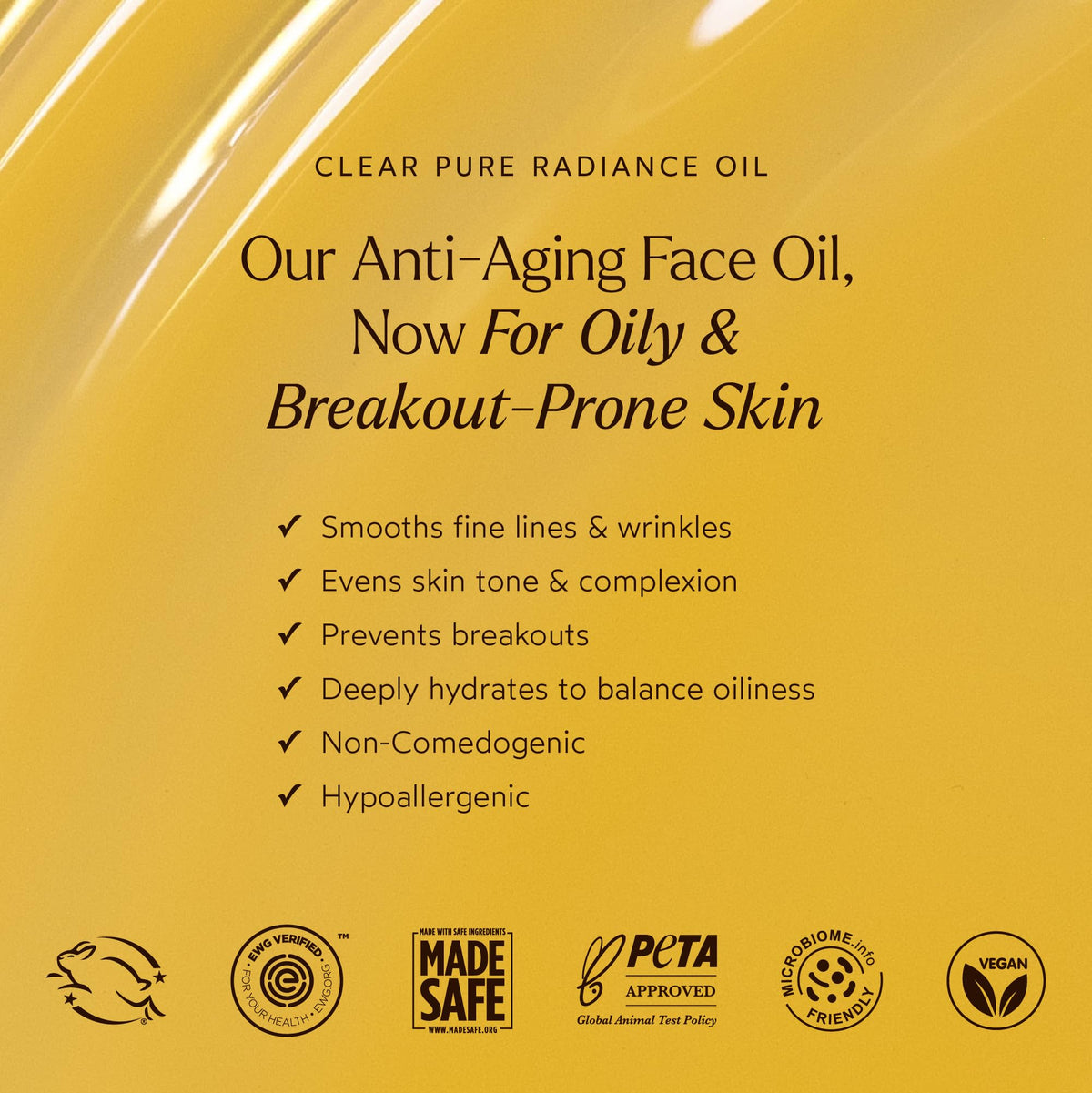 True Botanicals close-up oil drop texture demonstrating fast-absorbing, non-greasy finish
