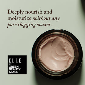 True Botanicals open jar revealing pink cream texture for rich hydration