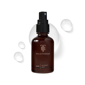 True Botanicals bottle front view showing label and compact travel size benefit