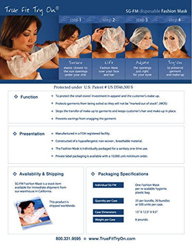True Fit Try On individually wrapped mask emphasizing hygiene and single-use convenience