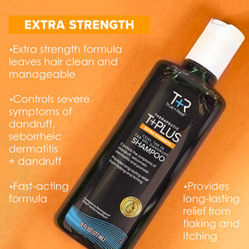 True+Real applying shampoo to scalp to reduce flaking and itching