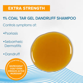 True+Real close-up label view listing coal tar ingredient benefits