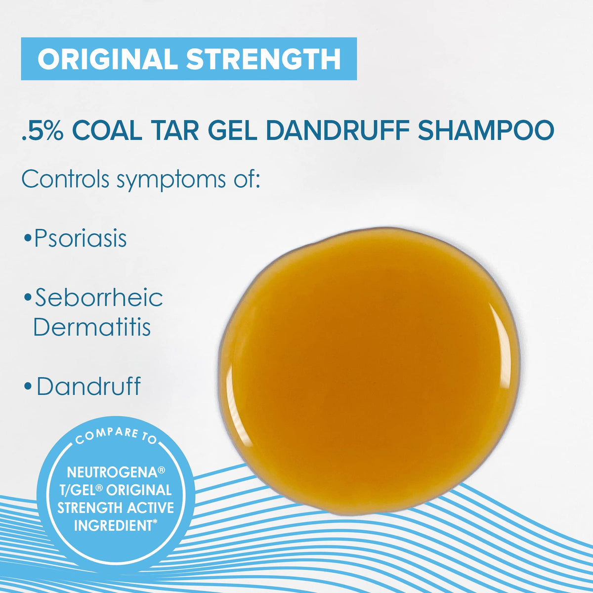 True+Real single bottle close-up label highlighting coal tar formula benefit