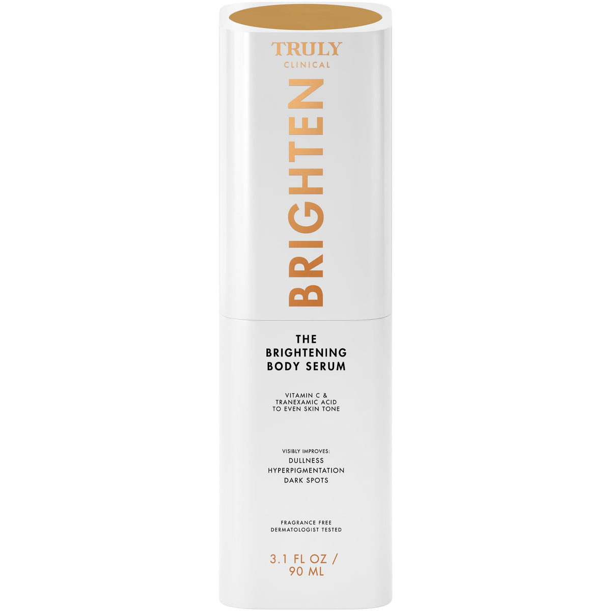 Truly front bottle view showing clean packaging and brightening benefits