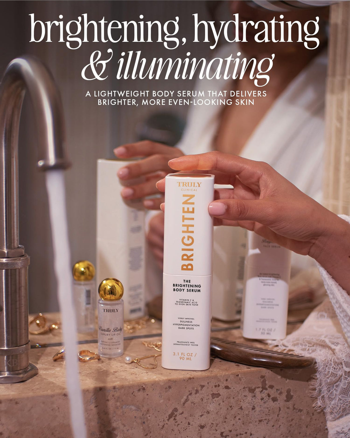 Truly close-up of pump dispensing serum for controlled, convenient use