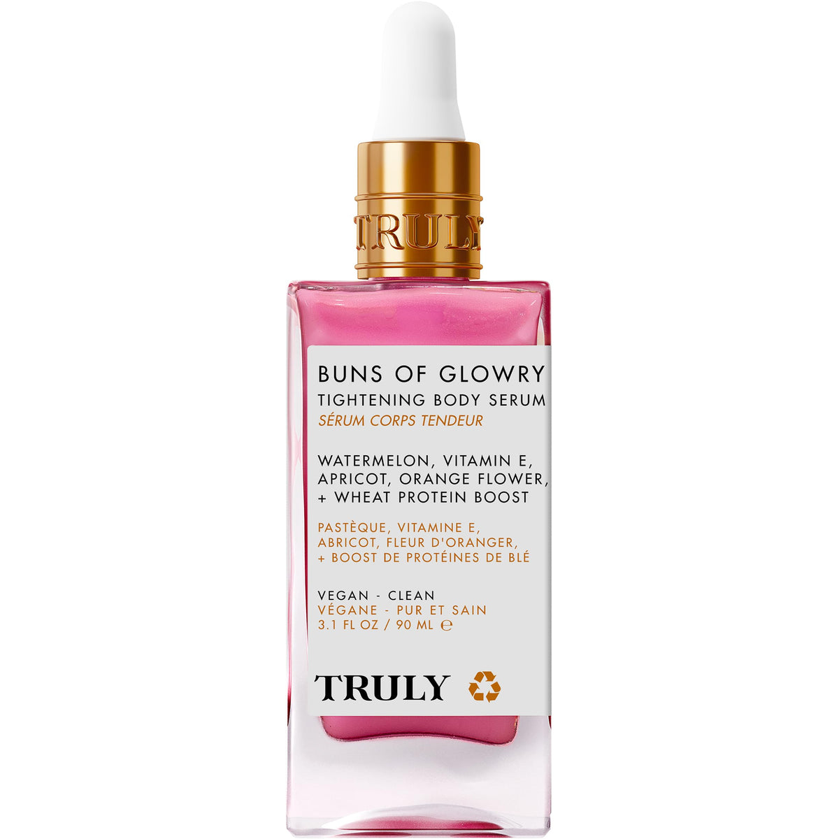 Truly product label close-up showing vegan and cruelty-free benefits