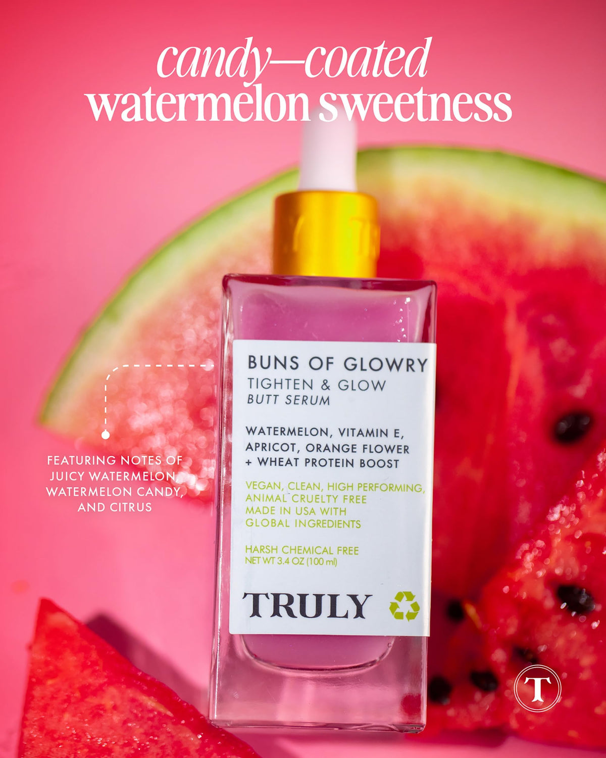 Truly pump dispensing serum close-up highlighting fast-absorbing texture