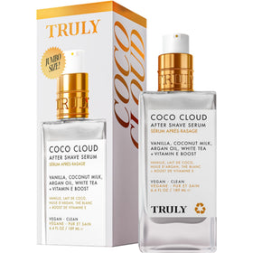 Truly Coco Cloud front packaging showing large bottle and calming scent benefit